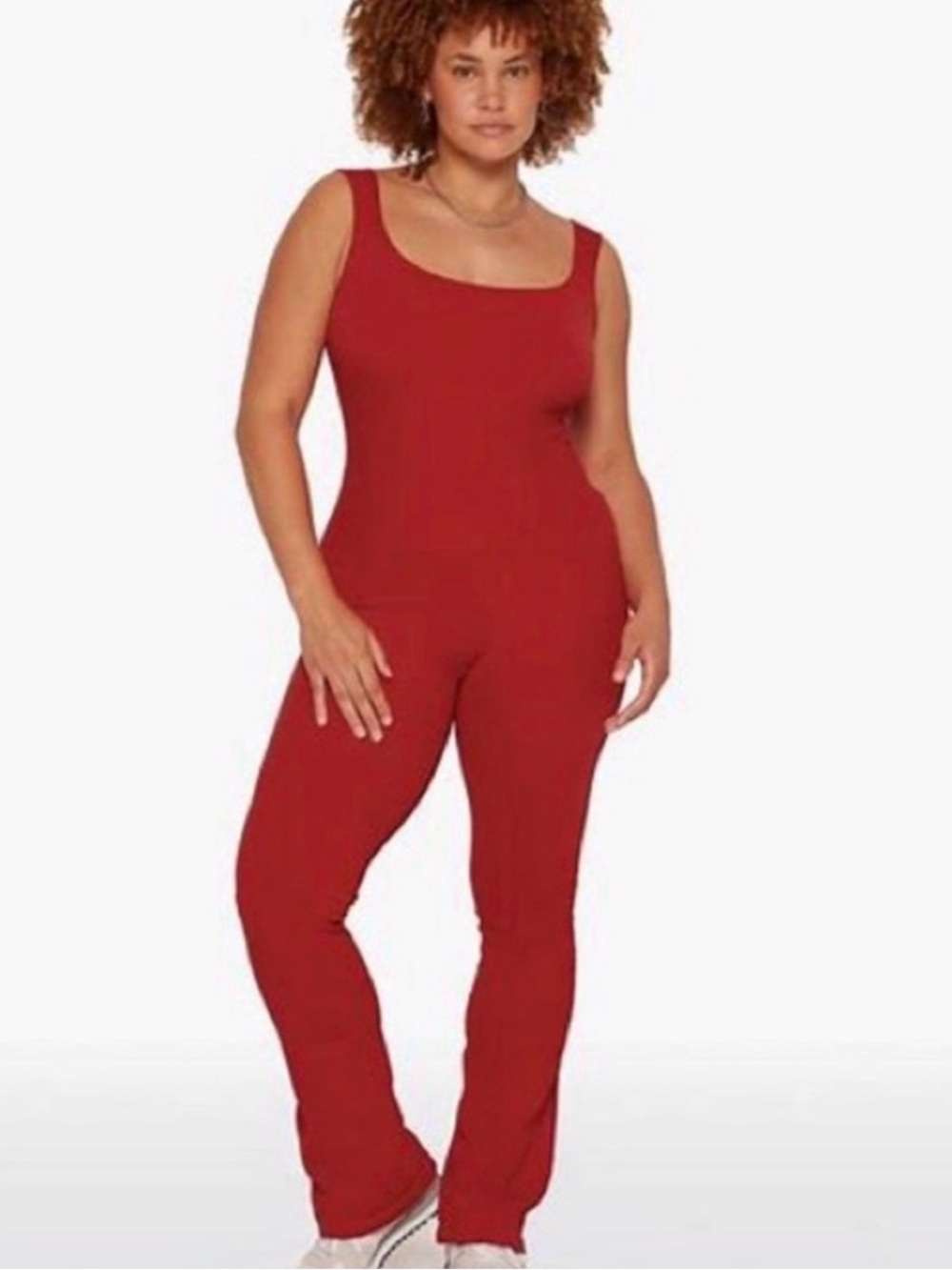 SET Active Ribbed Red Jumpsuit - Picture 2 of 6